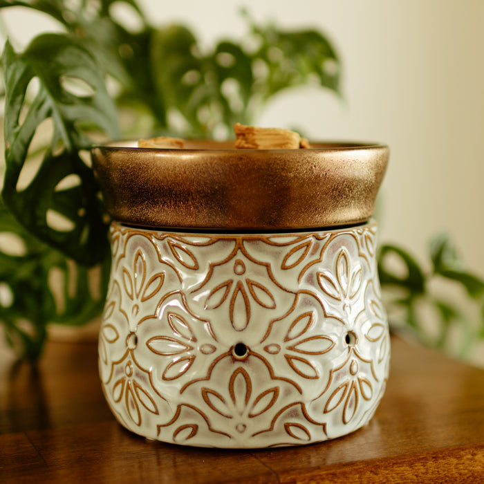 Bronze Floral 2-In-1 Deluxe Fragrance Warmer